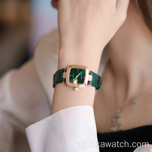 Relógios de senhora GUOU relógio de pulso de luxo relógio simples de couro quartzo relógio de pulso para mulheres retro pequeno quadrado coreano edição relógio